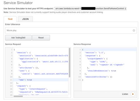 AWS Alexa endpoint config