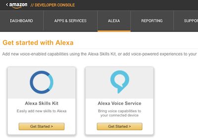 AWS Alexa home screen